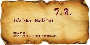 Tódor Noémi névjegykártya