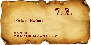 Tódor Noémi névjegykártya
